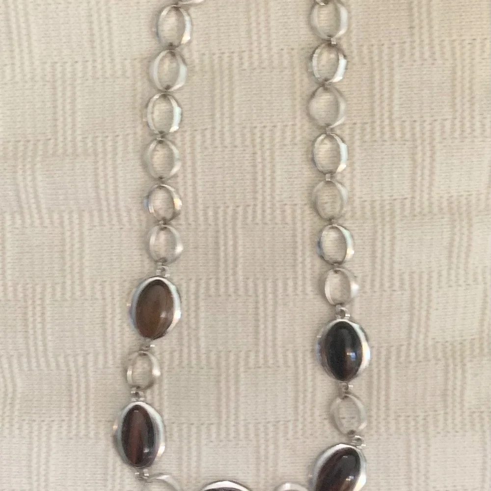 Vintage Etienne Aigner Tiger’s Eye Necklace - Picture 2 of 3